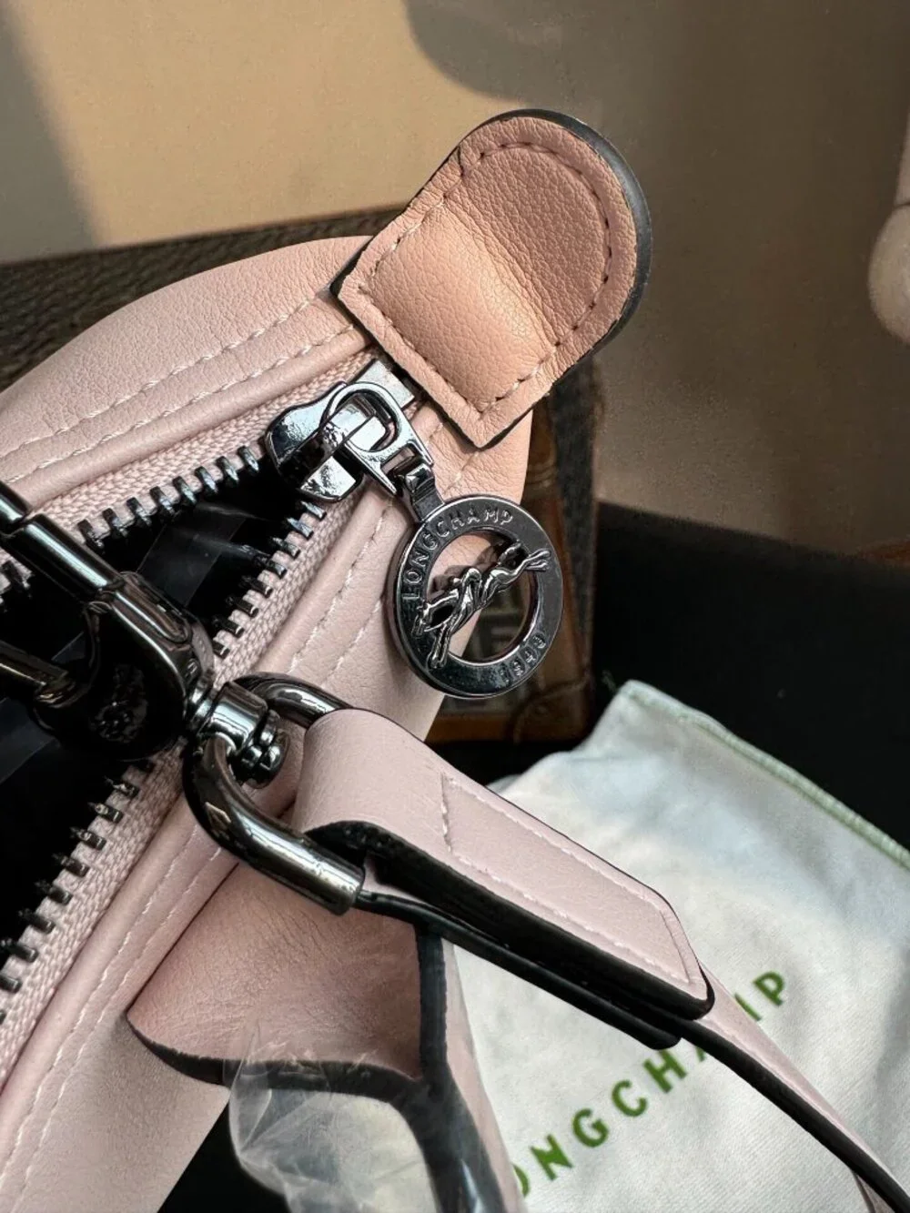 Longchamp Le Pliage XS Mini Pink Smooth Full Leather Handbag